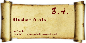 Blocher Atala névjegykártya